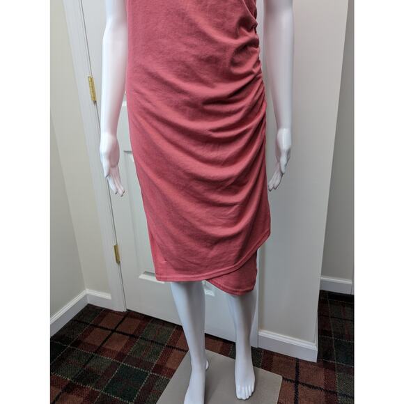 Leith Dress Ruched Lagenlook Minimalist Casual Brunch Party Staples Daytime Date - Picture 2 of 12